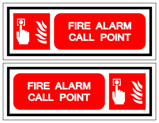 Signal de point d'appel d'alarme incendie, Illustration vectorielle, Isoler sur étiquette de fond blanc. PSE10  - Vecteur, image