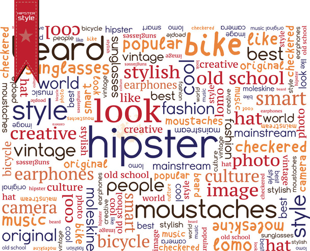 Hipster woord samenstelling - Vector, afbeelding
