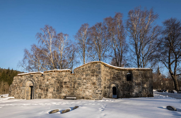 Bamble, Norway - March 17, 2018: St. Olavs Church ruins in Bamble, Norway. - Foto, Bild