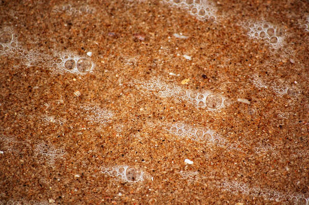 Texture of wet sand and ocean bubbles - Photo, Image