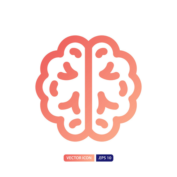 brain icon in lineal gradient style. Vector logo design template - Vector, Image
