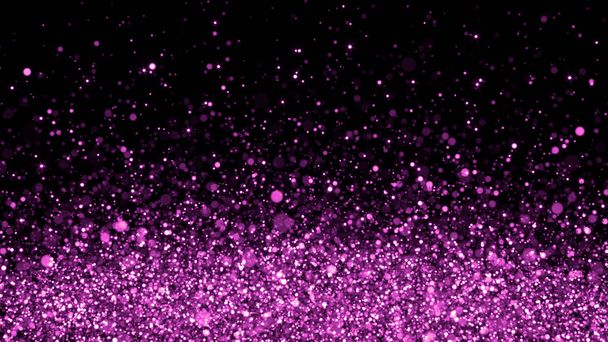 Christmas Background Purple Glitters - 3D Rendered Shining Sparkles - Foto, imagen