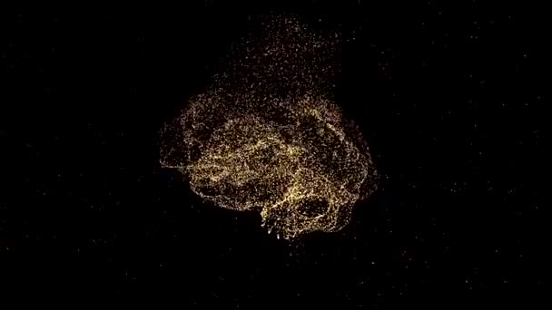 4k video de cerebro humano abstracto flotando en el espacio y algunos elementos vuelan lejos
. - Metraje, vídeo