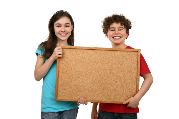 Kids holding noticeboard - Fotoğraf, Görsel