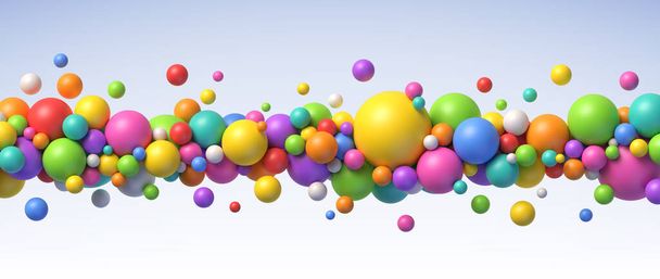 Multicolored flying balls of different sizes vector background - Vector, Image