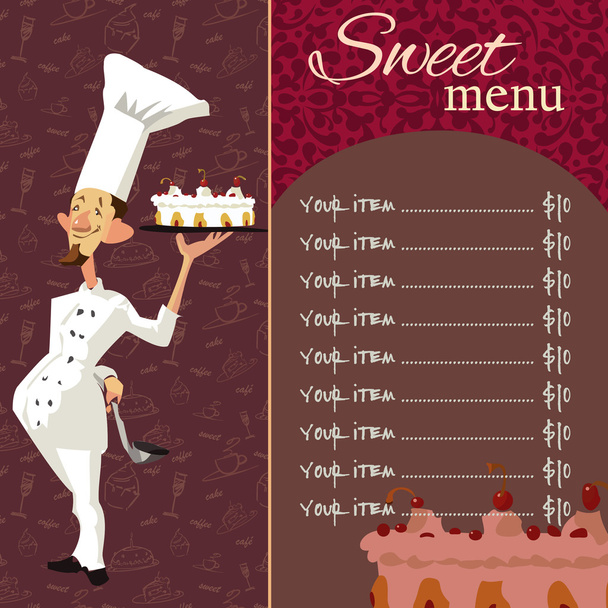 Sweet menu template - Вектор, зображення