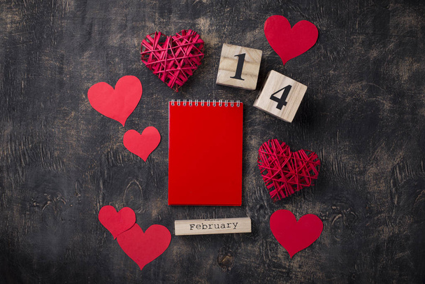 Fondo de San Valentín con corazones rojos - Foto, Imagen
