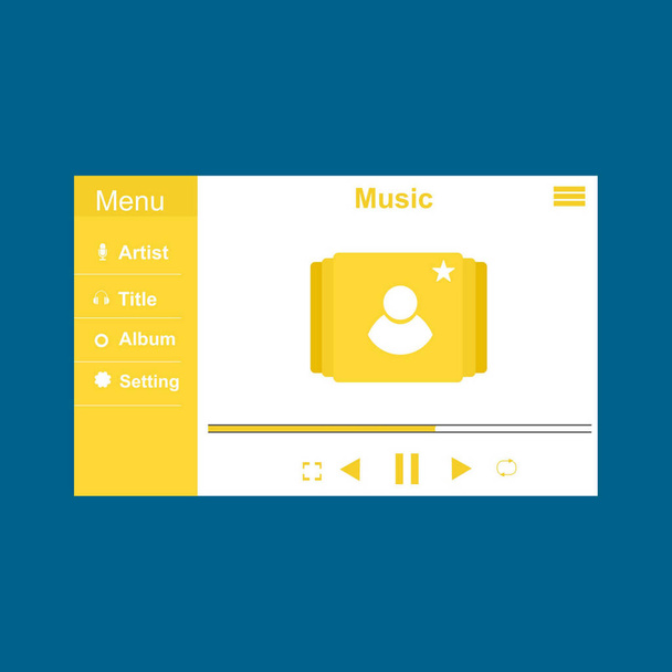 Music design. Online concept. Media illustration to enjoy their time, Suitable for landing page, ui, web, App intro card, editorial, flyer,and banner - Vektör, Görsel