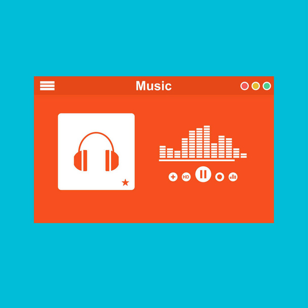 Online hudební přehrávač mobilní aplikace design šablony. Editable musics player app user interface design - Vektor, obrázek