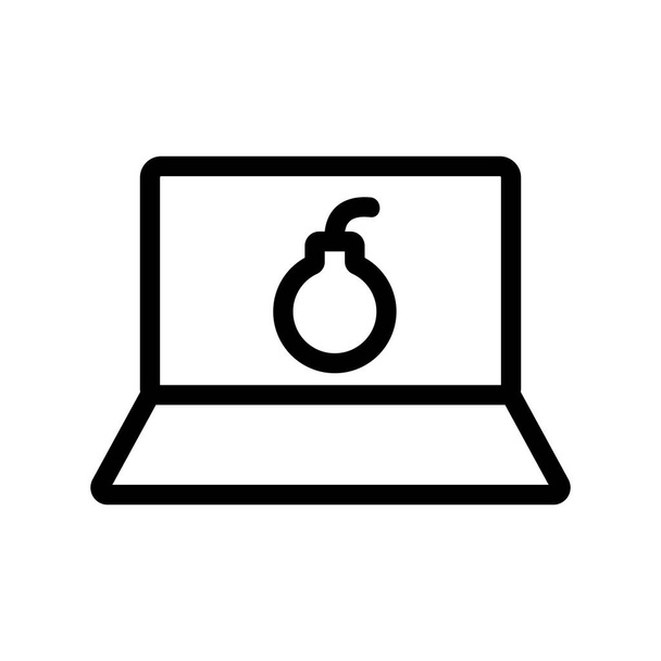 vettore icona attacco cibernetico. Illustrazione del simbolo del contorno isolato
 - Vettoriali, immagini