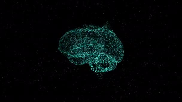 Koncepce mozkových funkcí a aktivity. Mozkový hologram plave vesmírem, každá část mozku má svou vlastní funkci. - Záběry, video