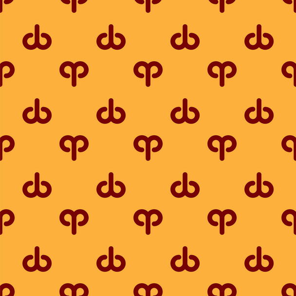 Rojo Aries signo del zodiaco icono aislado patrón sin costura sobre fondo marrón. Colección de horóscopos astrológicos. Ilustración vectorial
 - Vector, Imagen
