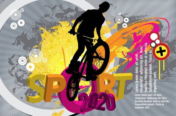 Ilustración deportiva del ciclista bmx
 - Vector, imagen