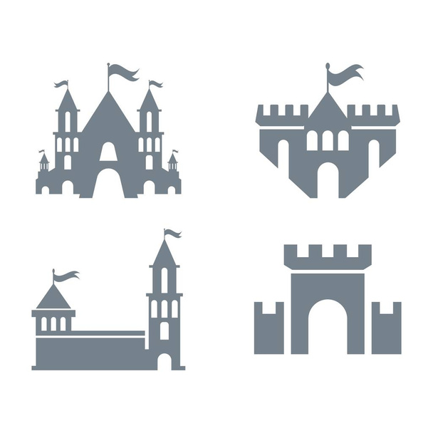 城のアイコンベクトルイラストデザインロゴ  - ベクター画像