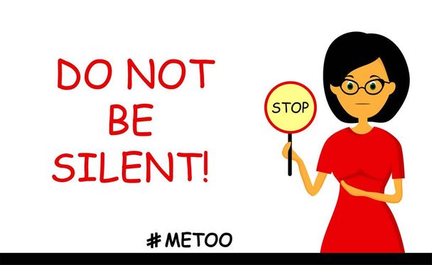 A nők az erőszak ellen. Zaklatás ideje beszélni. - Én is. A társadalmi mozgalom hashtagje. Férfiak ellen.. - Vektor, kép