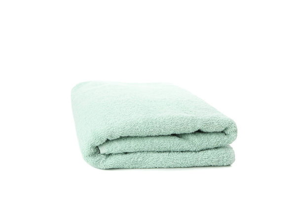 Asciugamano verde piegato isolato su sfondo bianco, primo piano
 - Foto, immagini