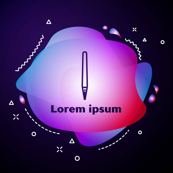 Purple line Pen icon isolated on dark blue background. Abstract banner with liquid shapes. Vector Illustration - Vector, Image