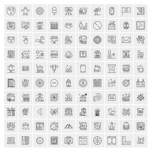 100 icônes universelles de ligne noire sur fond blanc
 - Vecteur, image