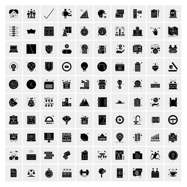 Set of 100 Business Solid Glyph icons - Vector, Image