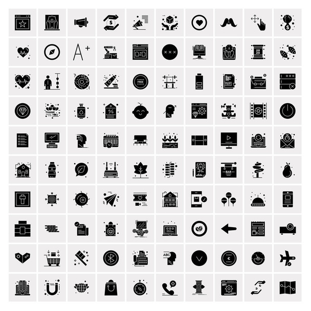 Ensemble de 100 icônes solides universelles
 - Vecteur, image