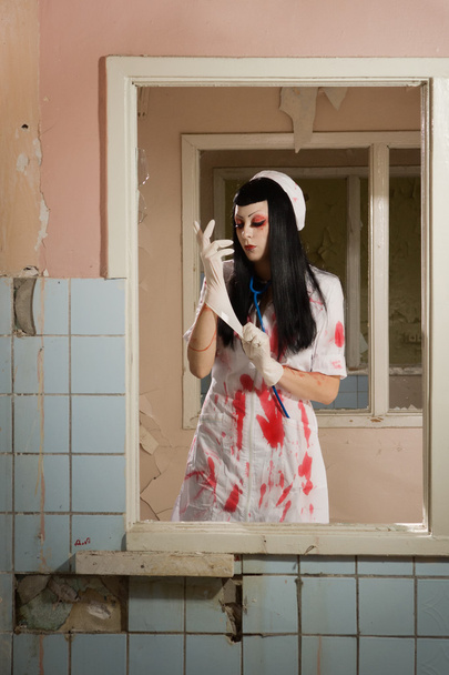 Horror movie. Crazy dead nurse - Photo, Image