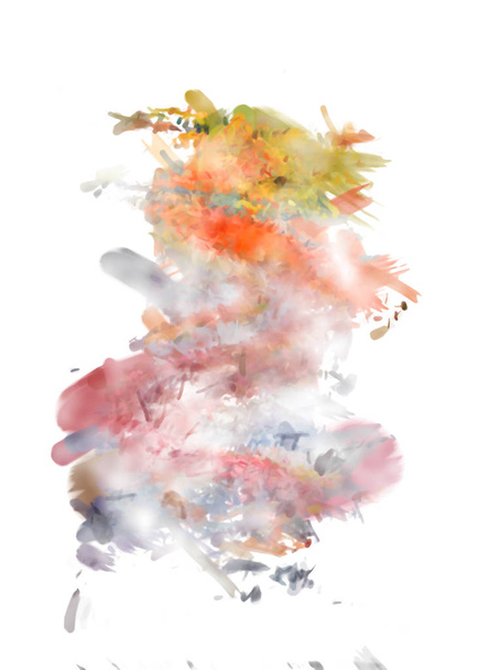 Brushed Painted Abstract Hintergrund. Pinselstrich-Malerei. Künstlerische lebendige und farbenfrohe Tapete - Foto, Bild