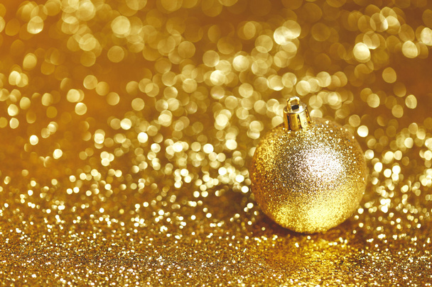 Golden Christmas ball - 写真・画像