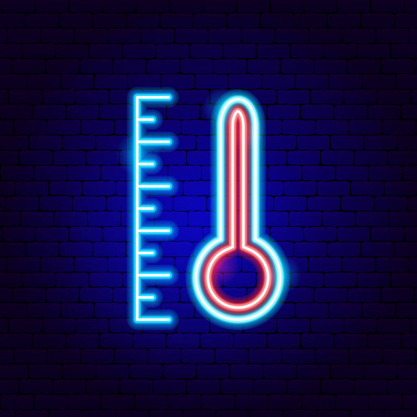 Thermometer Neon Sign - Vector, Image