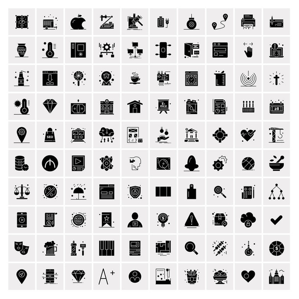 Set de 100 iconos sólidos universales
 - Vector, Imagen