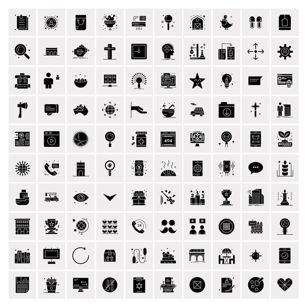 100 solide Business-Icons für Web und Print - Vektor, Bild