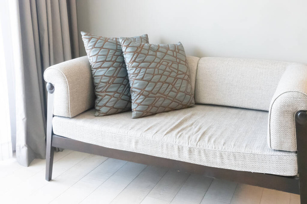 beautiful pillows decoration on sofa in living room - Φωτογραφία, εικόνα