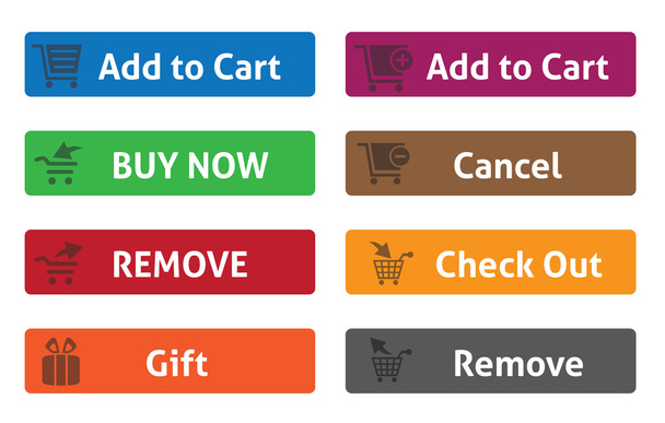 web button with shopping cart sign - Вектор, зображення