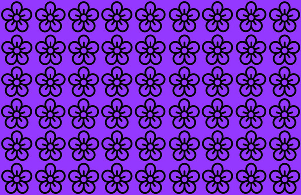 Blumenmuster mit violettem Hintergrund. Blütenblätter verteilen sich über einen klaren Hintergrund. Artikel verwenden, Druck, Illustration, Hintergrund, Website, Unternehmen, Präsentationen, Produktwerbung. - Foto, Bild