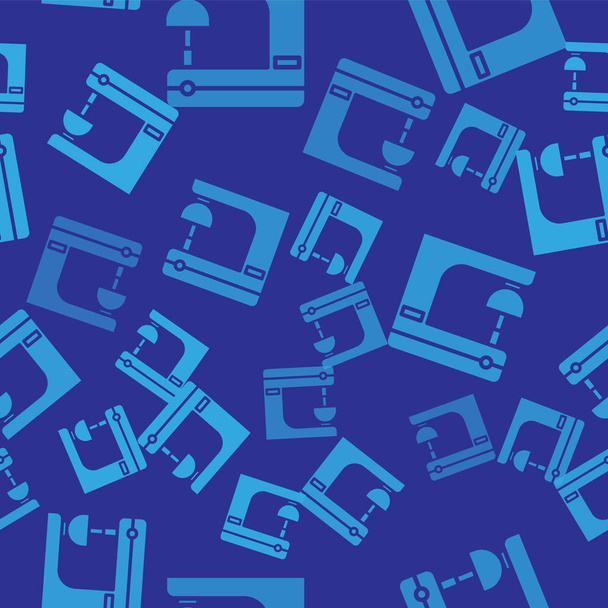 Niebieski elektryczny mikser ikona izolowane bezszwowy wzór na niebieskim tle. Mikser kuchenny. Ilustracja wektora - Wektor, obraz