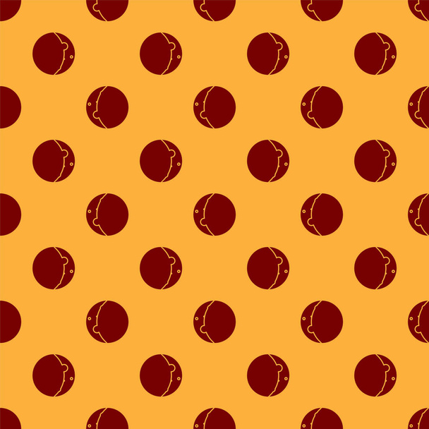 Red Eclipse of the sun icon isolated seamless pattern on brown background. Total sonar eclipse. Vector Illustration - Vector, Image
