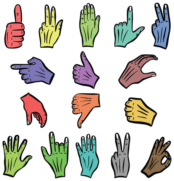 Geste Cartoon Hand Zeichen Symbol-Symbole - Vektor, Bild