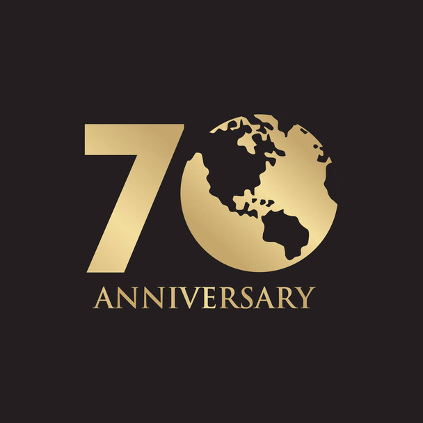 70-jähriges Jubiläum Emblem Logo Design Vektor-Vorlage - Vektor, Bild