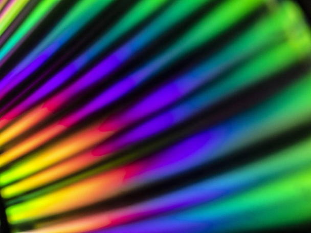 Futuristic Science Fiction Rainbow Holographic Background Compact Disc. - Photo, image