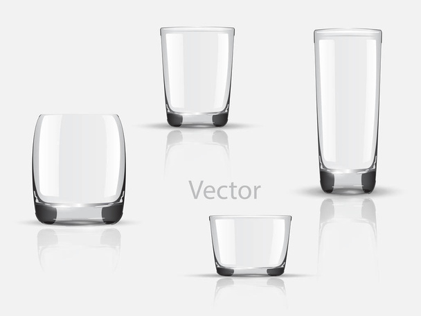 conjunto de vasos vacíos de vidrio vector 2
 - Vector, Imagen