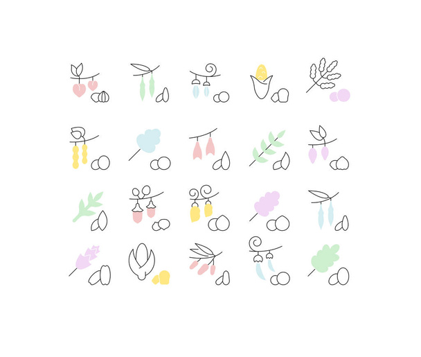 Set Vector Line Icons of Groats - Vector, Image