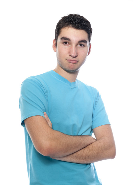 Portrait of a teen boy, isolated on white - Zdjęcie, obraz