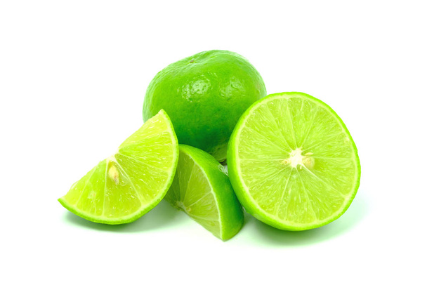 healthy food. sliced lime isolated on white background - Photo, Image