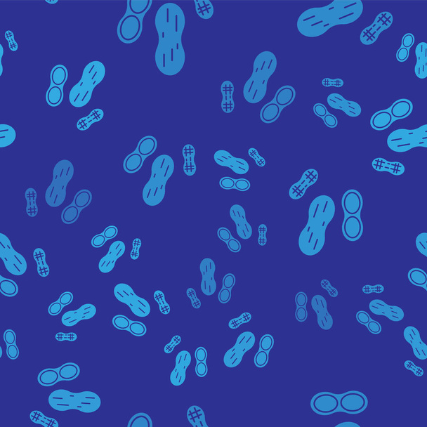 Μπλε Peanut εικονίδιο απομονωμένη αδιάλειπτη μοτίβο σε μπλε φόντο. Εικονογράφηση διανύσματος - Διάνυσμα, εικόνα