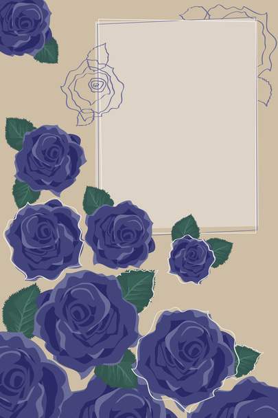 Background with Blue Roses - Vektor, Bild