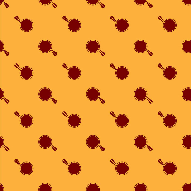 Icono de espejo coche rojo aislado patrón sin costura sobre fondo marrón. Ilustración vectorial
 - Vector, imagen