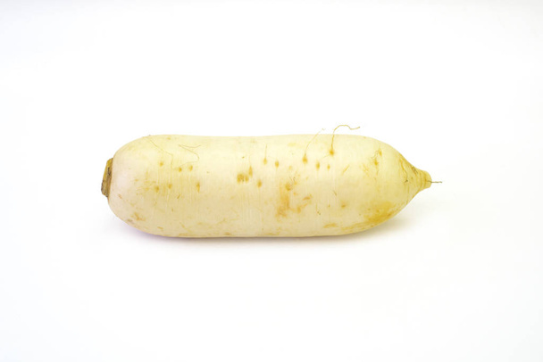 Fresh daikon root, isolated on white background. - Photo, Image
