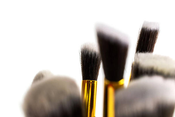 Makeup products. Cosmetic drawing brushes for powder with copy s - Photo, Image