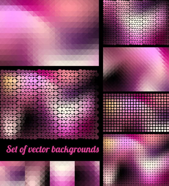 Set of pink backgrounds - Vector, Image