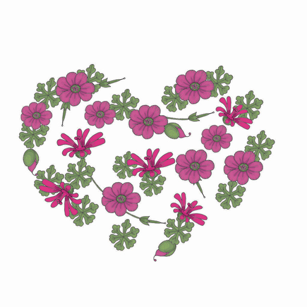 flower shape in doodle style. - Vector, imagen