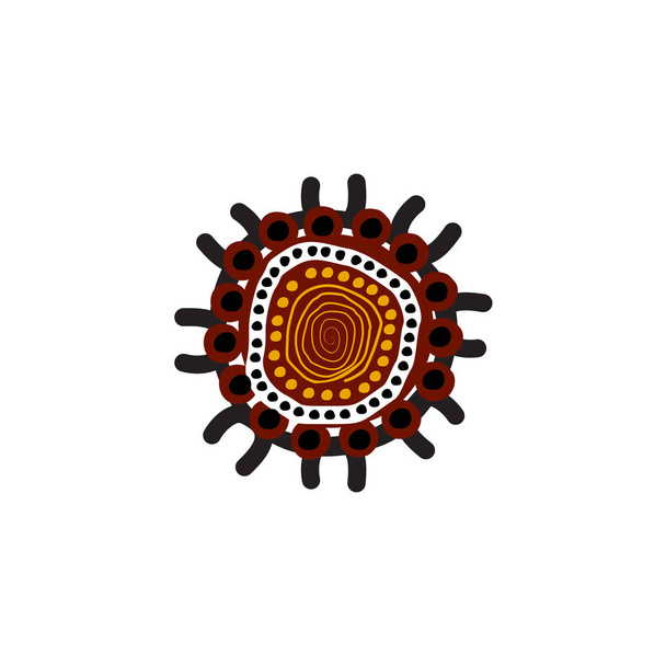 Aboriginal art dots painting icon logo design - Vektor, obrázek